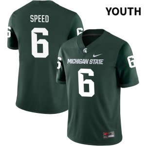 Youth Michigan State Spartans NCAA #6 Ameer Speed Green NIL 2022 Authentic Nike Stitched College Football Jersey ZM32Z23AK